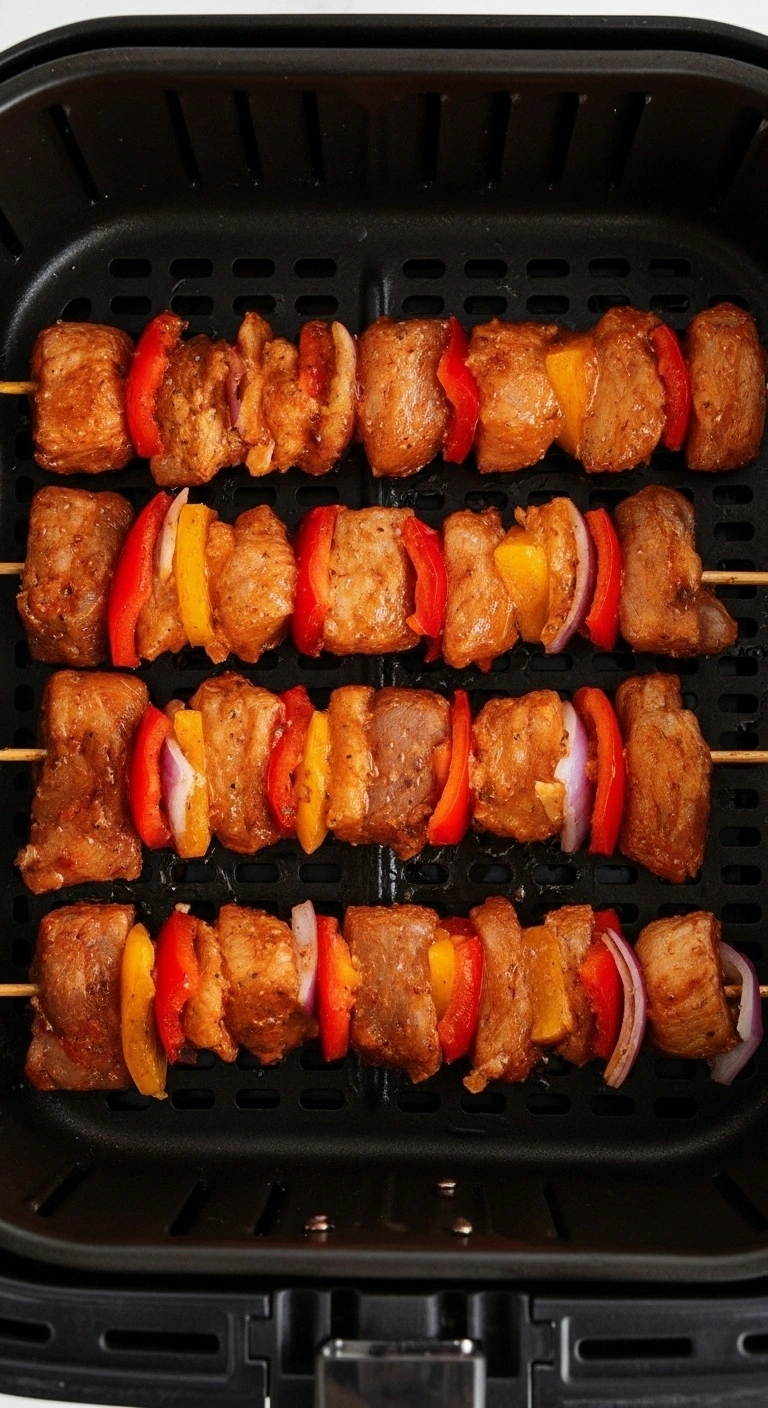 Brochettes de Poulet Marinées à l’Airfryer Prêtes en 10 Minutes